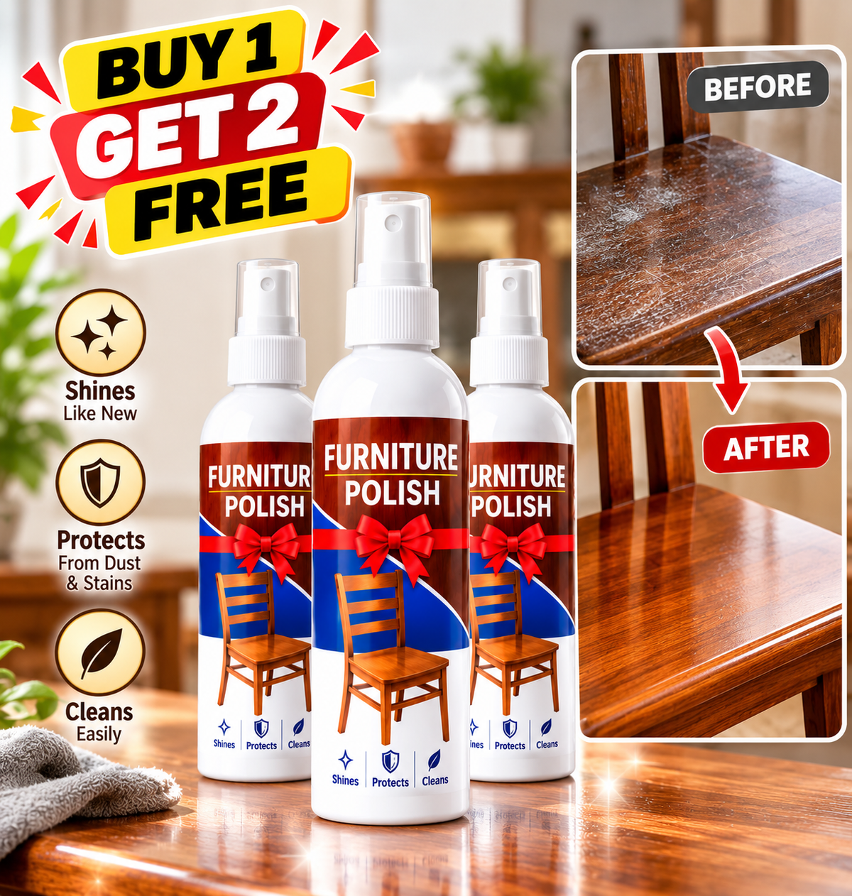 Trendzen Furniture Polish & Shine – Buy 1 Get 2 Free