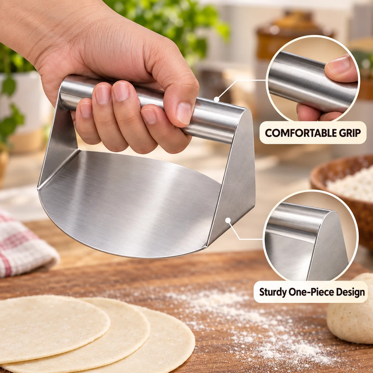 TRENDZEN Stainless Steel Roti & Puri Press