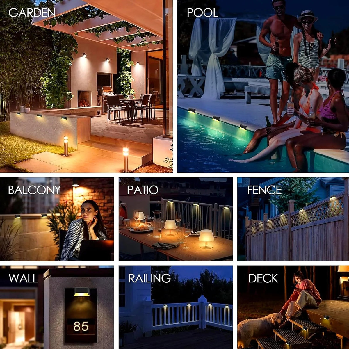 Gharsense SolarGlow Outdoor Deck Lights (pack of 4)