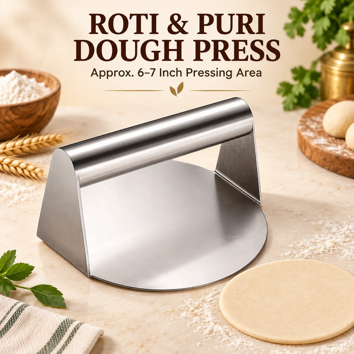 TRENDZEN Stainless Steel Roti & Puri Press
