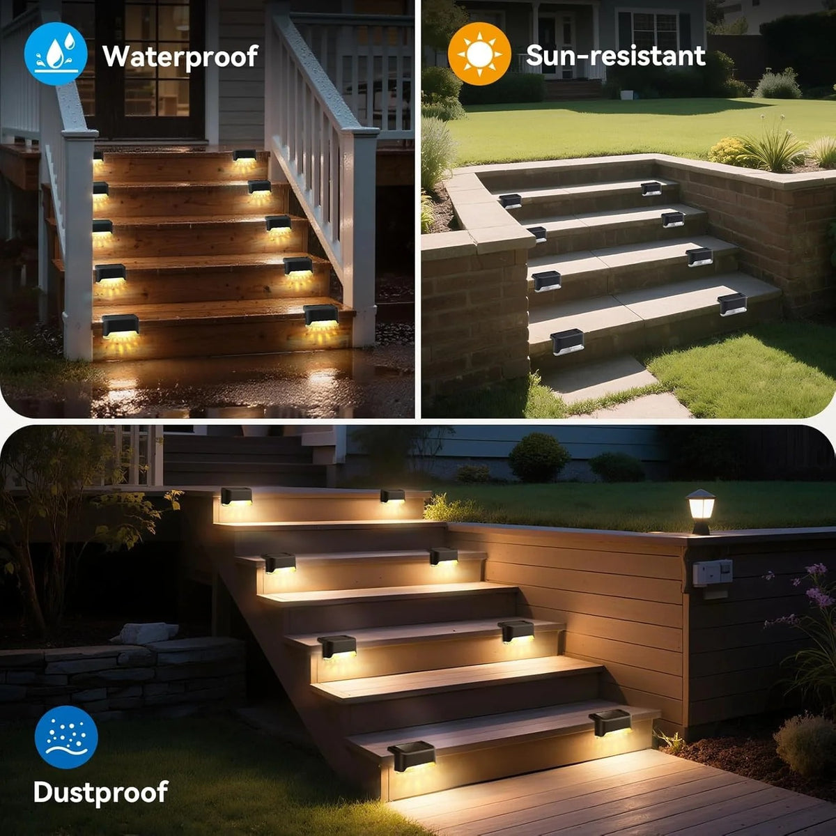 Gharsense SolarGlow Outdoor Deck Lights (pack of 4)