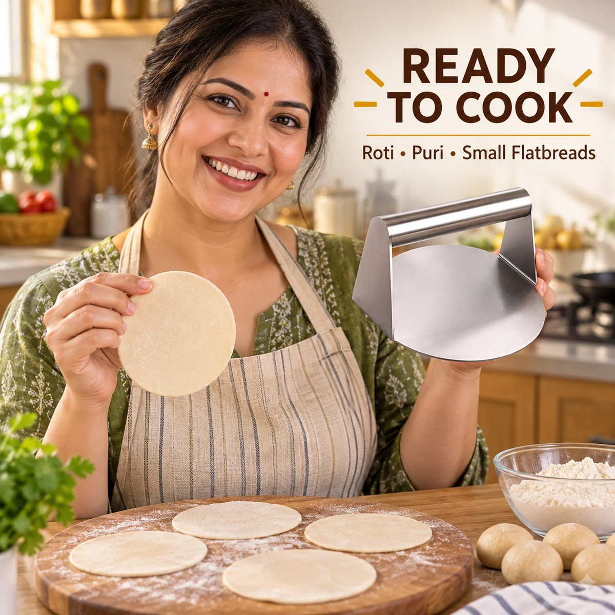 TRENDZEN Stainless Steel Roti & Puri Press